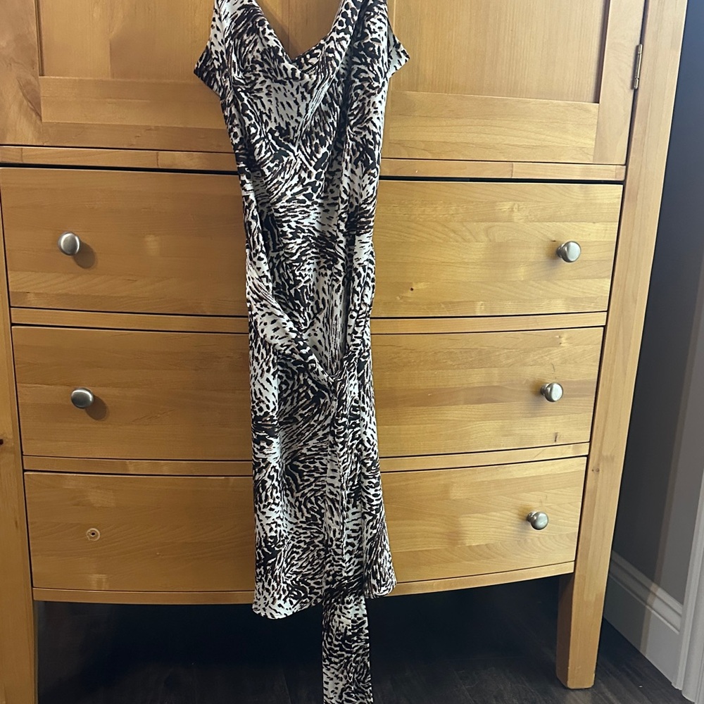 Express Black and White Asymmetrical Dress